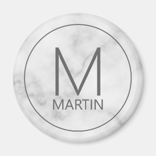 Imã Monograma Personalizado Moderno e Imagem de Nome