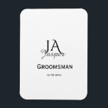 Ímã Monograma personalizado padrinho melhor homem nome<br><div class="desc">design</div>