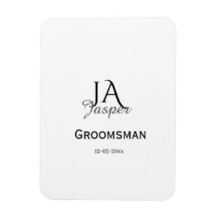 Ímã Monograma personalizado padrinho melhor homem nome