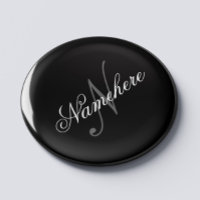 Monograma Personalizado Único de Nomes Preto e Bra