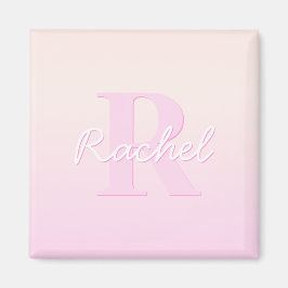 Imã Monograma Personalizável Custa | Pêssego e Ombro R