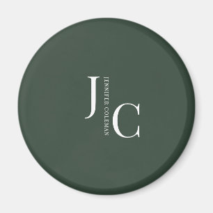 Imã Monograma profissional minimalista moderno verde e