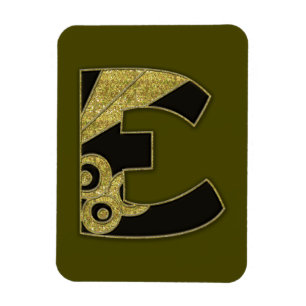 Ímã monograma retro - E