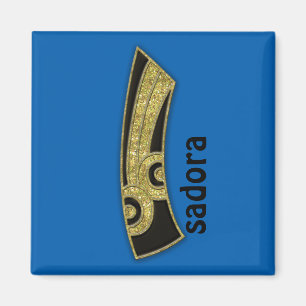 Imã monograma retro - I