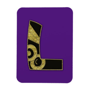 Ímã monograma retro - L