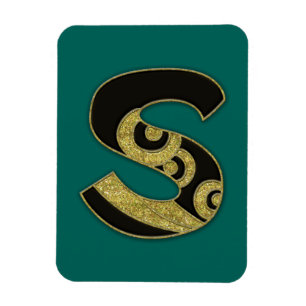 Ímã monograma retro - S