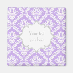 Imã Monograma roxo, branco moderno da cor damasco