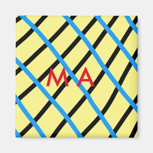 Imã Monograma simples adicione a letra do seu nome hom