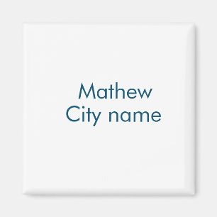 Imã monograma simples de letra inicial adicione seu no