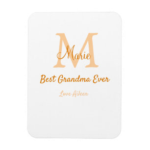 Ímã Monograma simples e mínimo da melhor avó sempre la