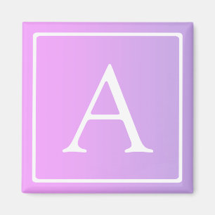 Imã Monograma Simples Ombre Rosa/Roxo Sutil