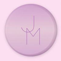 Monograma único sobreposto | Cor de rosa macio da