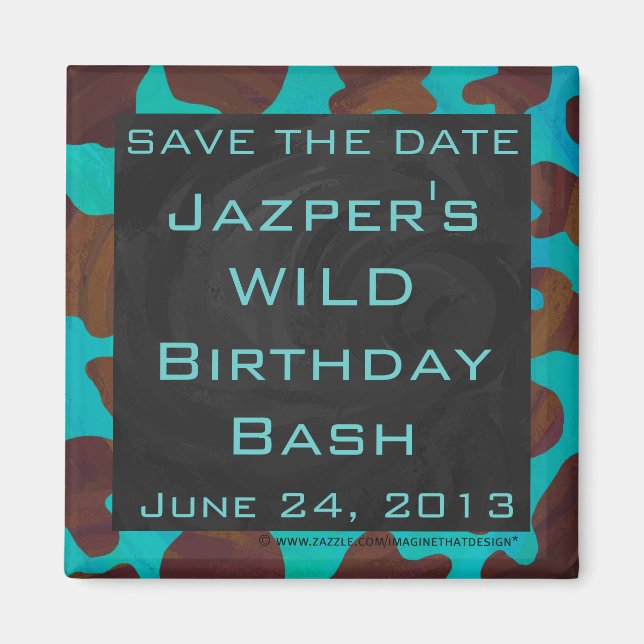 Imã Monograma - Vaca castanha e Impressão (Frente)