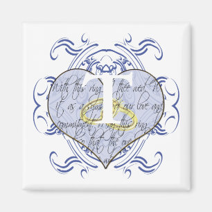 Imã Monograma Wedding Vow Heart