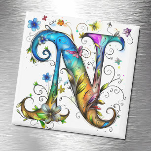 Imã Monograma Whimsical N