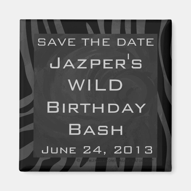 Imã Monograma Zebra Black e Cinzas (Frente)