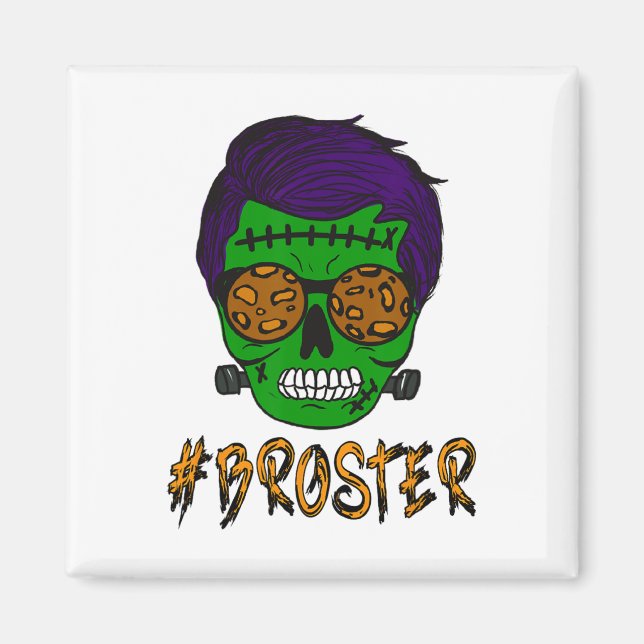 Imã Monster Skull Broster Brother Halloween Correspond (Frente)