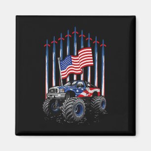 Imã Monster Truck 4 De Julho América Flag Patrioti