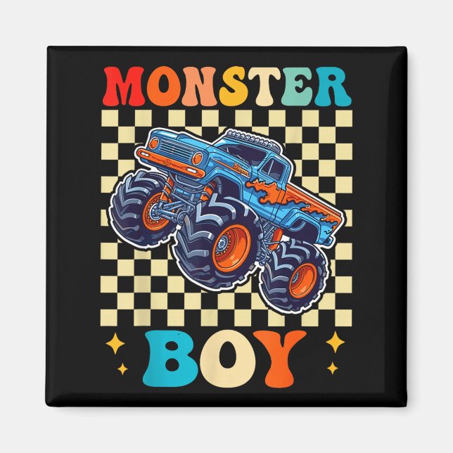 Imã Monster Truck Boy Family Matching Monster Trucks B (Frente)