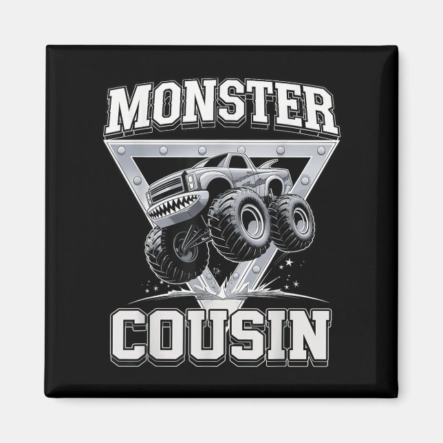 Imã Monster Truck Cousin Fathers Day Monster Truck Are (Frente)