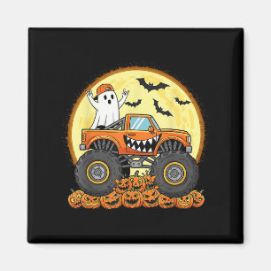 Imã Monster Truck Cute Boo Pumpkin Kid Dia de as Bruxa