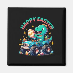 Imã Monster Truck Dinosaur Boys Páscoa Graphic Top