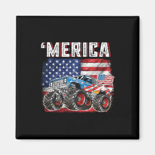 Imã Monster Truck Usa Flag Merica Men 4 De Julho