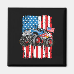 Imã Monster Truck Usa Flag Patriotic Boys Men 4th Of J