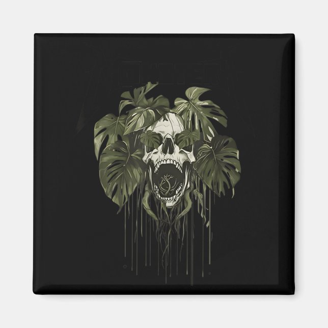 Imã Monstera Funny Skull Plant Lover Nge Gardener Wome (Frente)