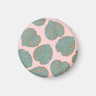 Imã Monstera Leaf: Padrão Vintage Tropical