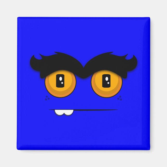 Imã Monstro Adorável da Unibrow com Sobrebita (Azul) (Frente)