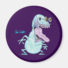 Imã monstro alienígena desenho animado azul claro