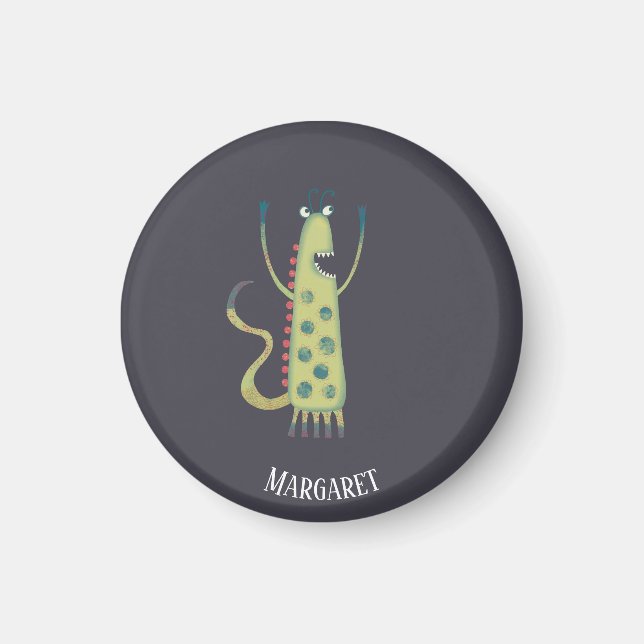 Imã Monstro bonito personalizado (Frente)