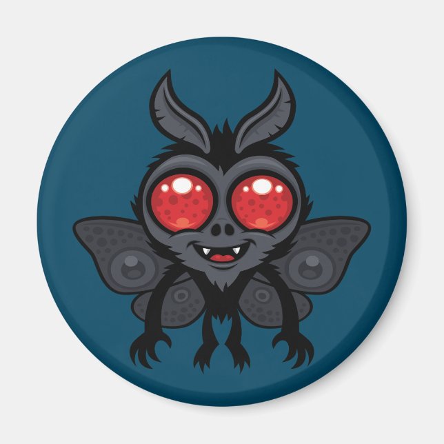 Imã Monstro Cute Criptídeo Mothman Assustador (Frente)