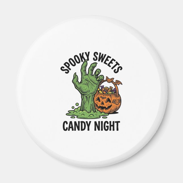 Imã Monstro de Doces de Halloween Gráfico de Tratament (Frente)