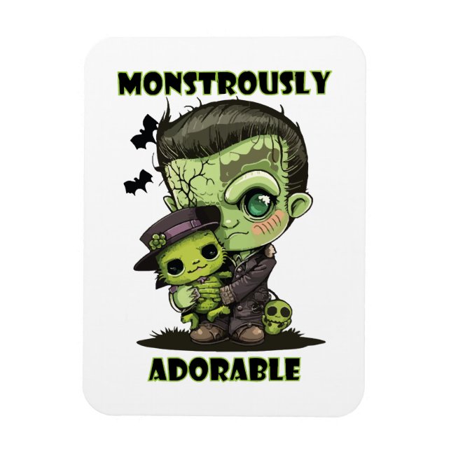 Ímã Monstro de Frankenstein Fofo com pelúcia (Vertical)