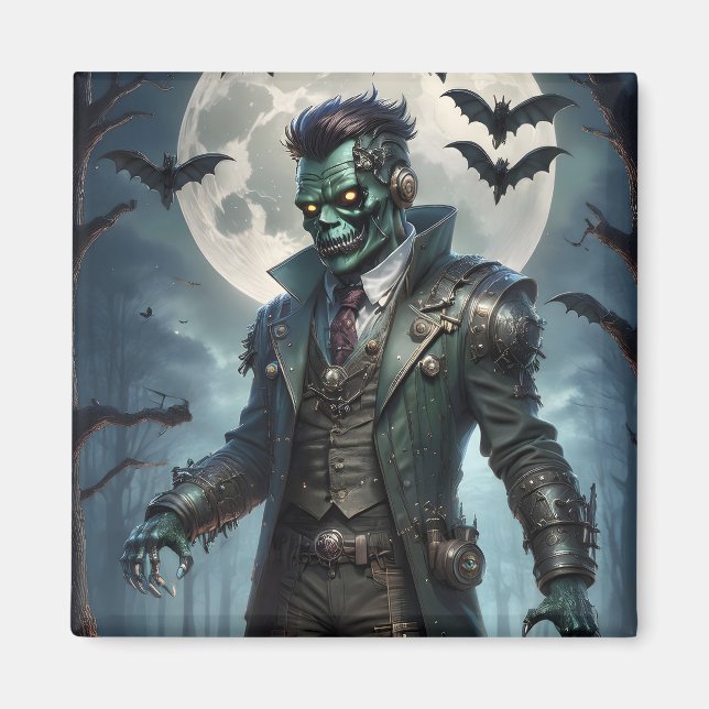 Imã Monstro de Frankenstein Steampunk do Dia das Bruxa (Frente)