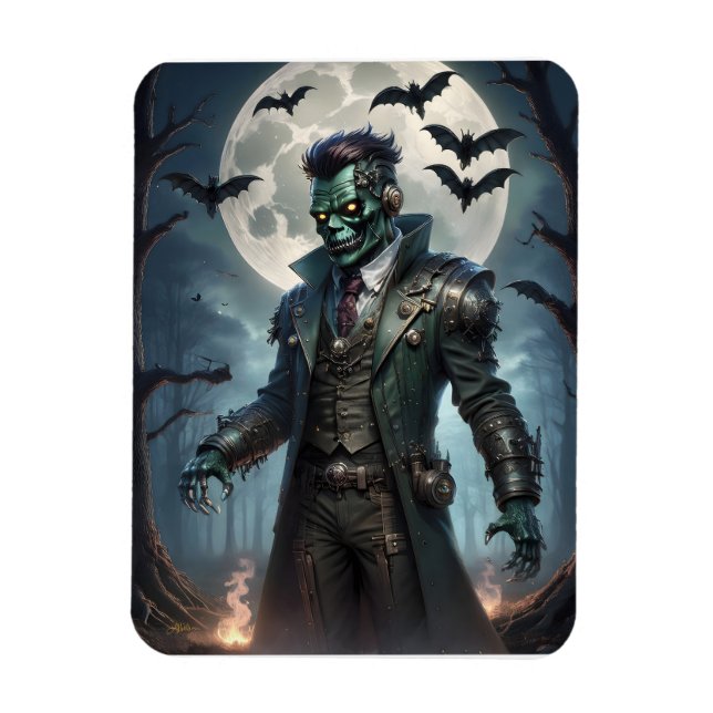 Ímã Monstro de Halloween Steampunk Frankenstein (Vertical)