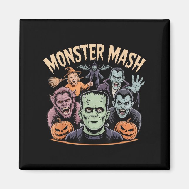 Imã Monstro Mash Cole Monstros do Halloween Derrame Ho (Frente)