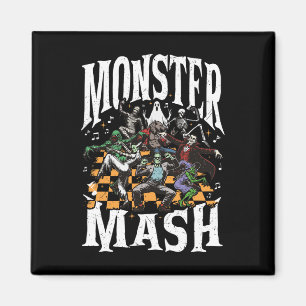 Imã Monstro Mash Retro Halloween Monstro Engraçado Spo