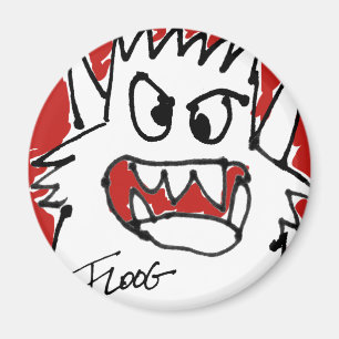 Imã Monstro vermelho dos desenhos animados
