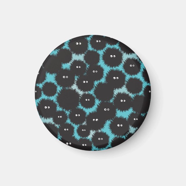 Imã Monstros engraçados e pretos (Frente)