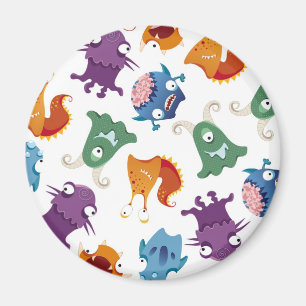 Imã Monstros Loucos Diversão de Padrões Coloridos pa