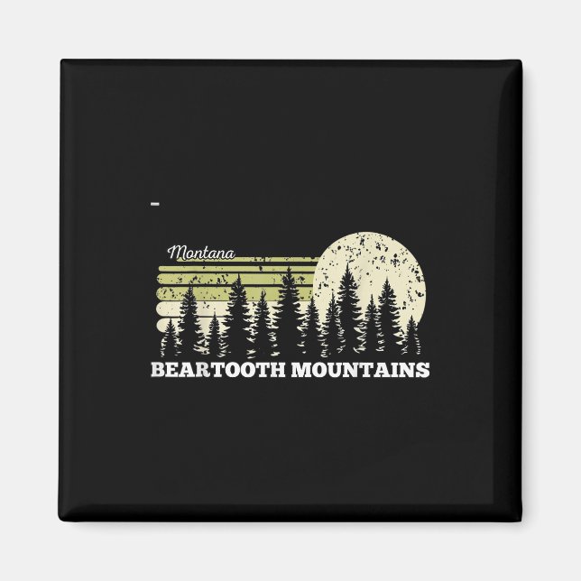 Imã Montana Caminhada Montanhas Beartooth Árvores Natu (Frente)