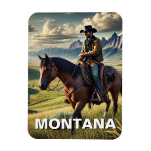 Ímã Montana Cowboy a cavalo