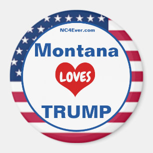 Imã Montana LOVES TRUMP Fridge Patriotic