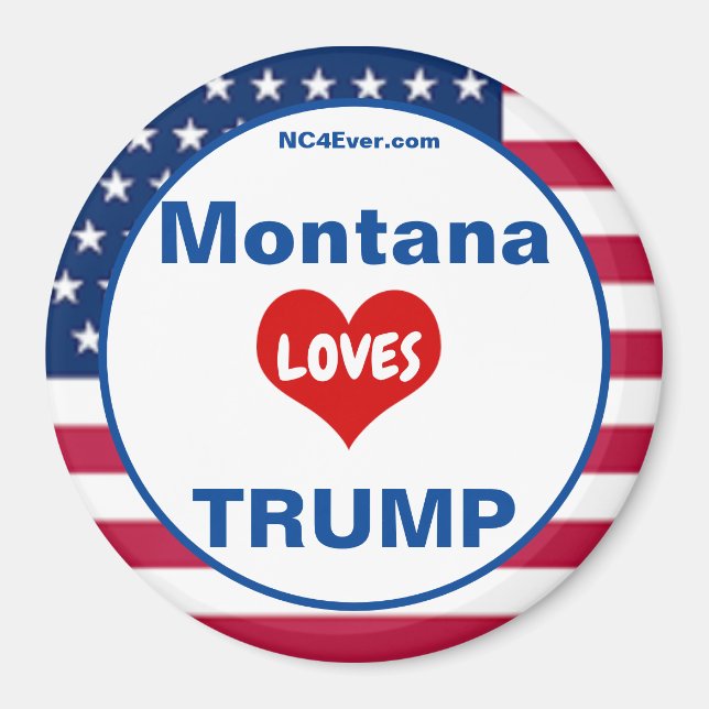 Imã Montana LOVES TRUMP Fridge Patriotic (Frente)