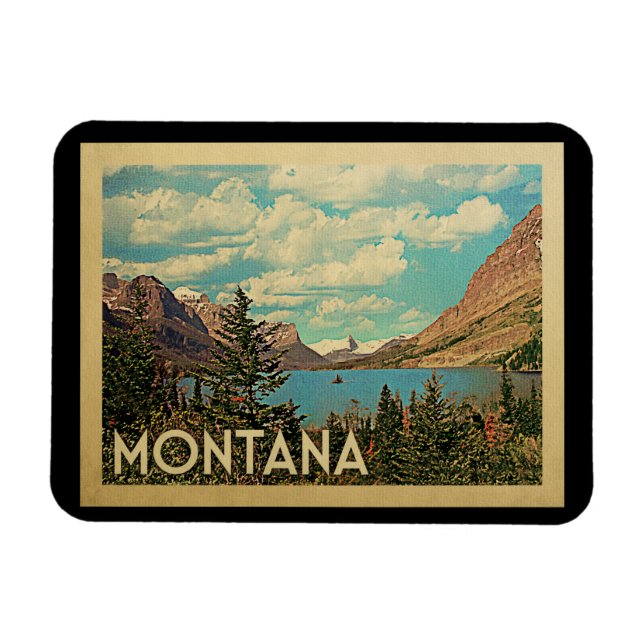 Ímã Montana Magnet Glacier Park Vintage (Horizontal)