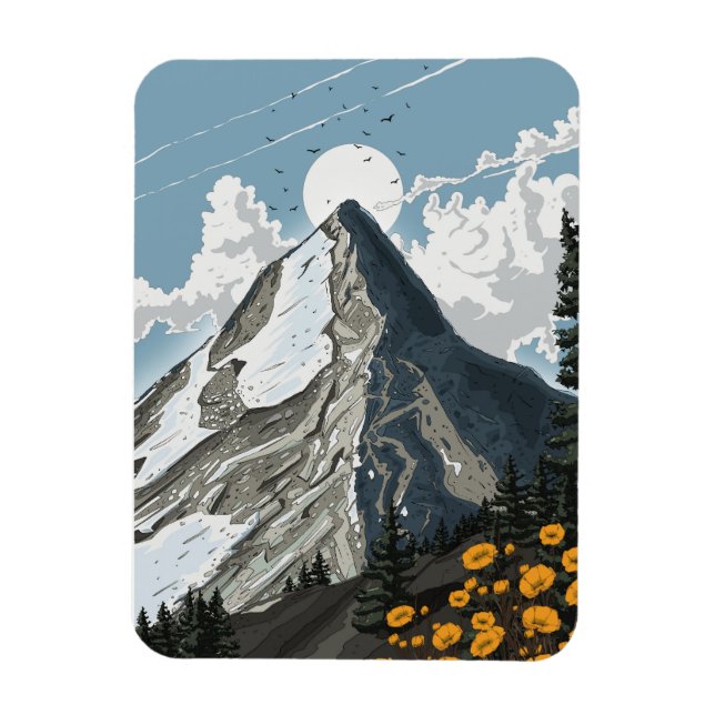 Ímã Montanha da Suíça Coberto de Neve (Vertical)
