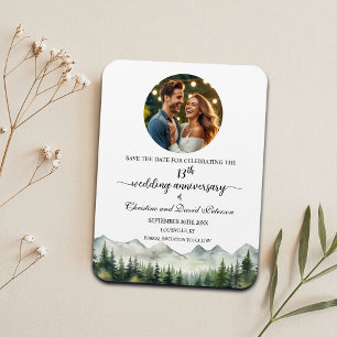 Ímã Montanha Pine 13 Aniversário de Casamento Salvar a